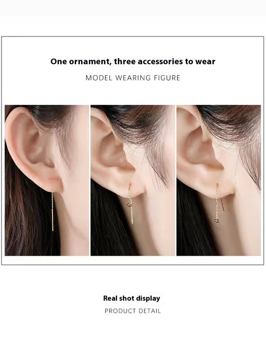 Aretes Línea Estrella en Oro 18K Au750 Chapados - Image 13