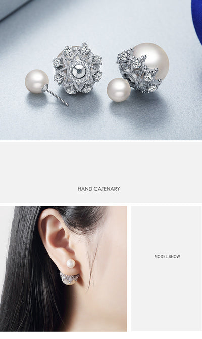 Aretes de Plata Esterlina con Perla Reversible - Image 9