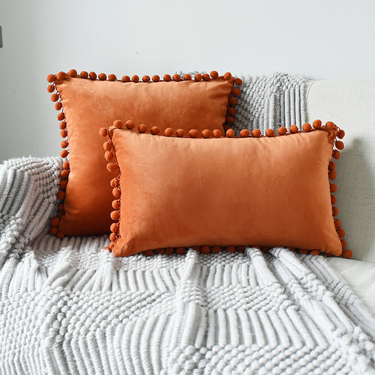Funda de Almohada Terciopelo con Bolas de Pelaje - Image 27