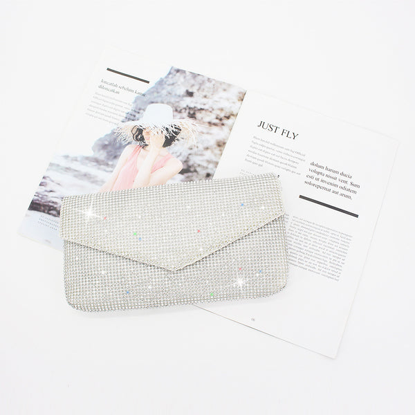 Bolso de Noche Brillante con Cristales - Clutch Elegante Mesh para Mujer
