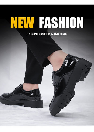 Zapatos de Cuero Casuales Estilo Británico con Tallado Brogue para Hombre - Image 10