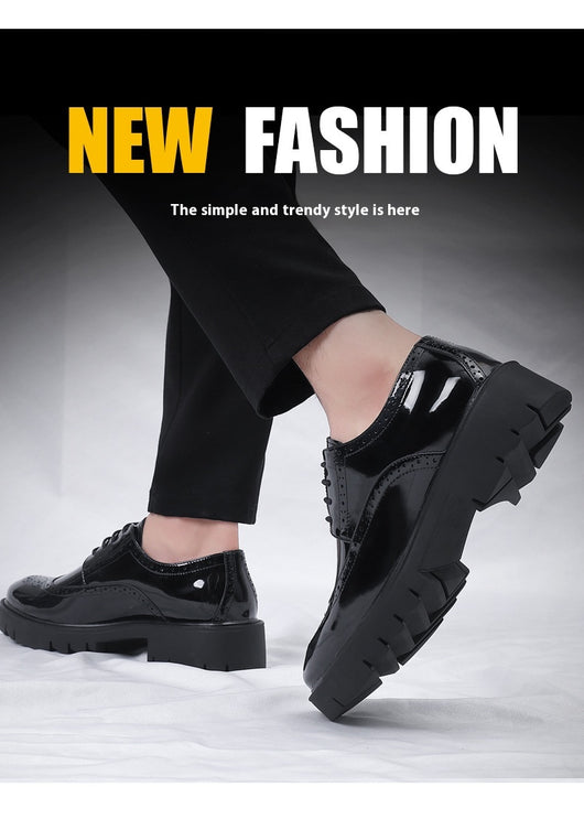 Zapatos de Cuero Casuales Estilo Británico con Tallado Brogue para Hombre - Image 10