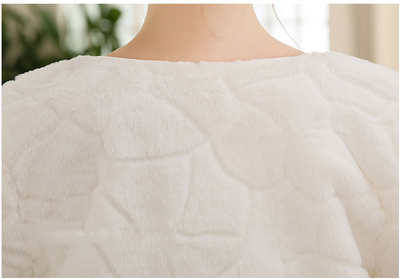 Chaqueta de Novia con Patrón de Fútbol y Mangas Largas Blanca - Image 9