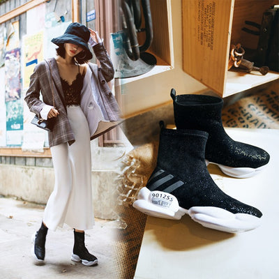 Botas para Mujer de Suela Gruesa con Cachemira Elástica - Image 10