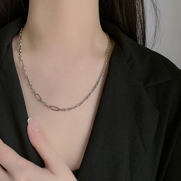 Collar de Plata 925 Cadena Doble Capa con Textura - Diseño Minimalista y Versátil