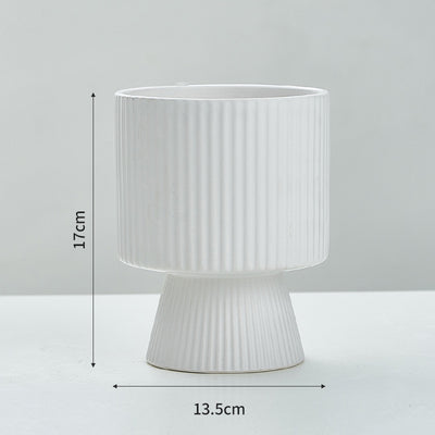 Maceta de Cerámica Nórdica con Diseño de Rayas Creativas - Image 7