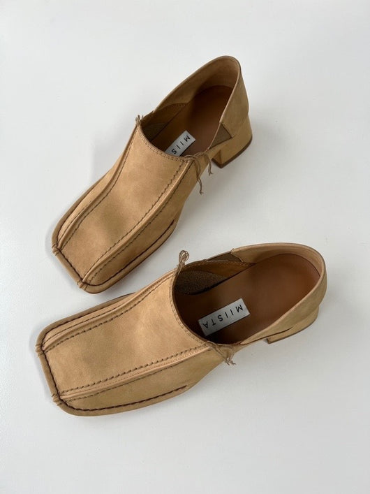 Zapato Retro Cuadrado Mujer Cuero Genuino Tacón Medio Grueso - Image 26