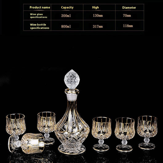 Juego de Copas de Cristal para Whisky y Vino con Detalles Dorados - Image 8