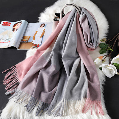 Bufanda de Cachemira Cuadros Británica Doble Faz para Mujer 200x70cm - Image 52