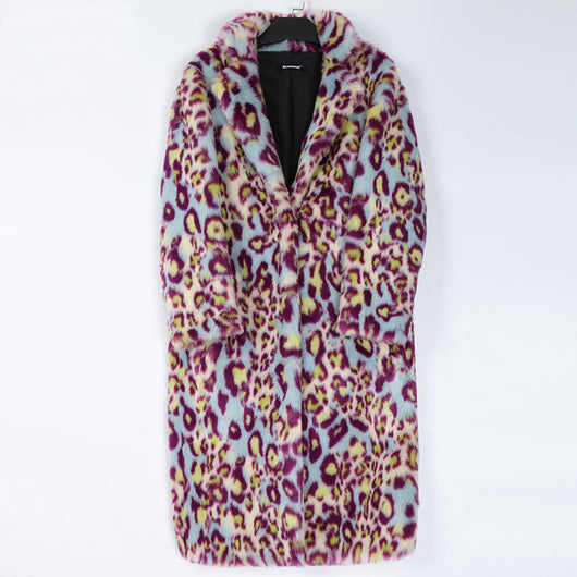 Abrigo de Piel Estampado Leopardo Mujer Largo Slim Invierno - Image 7