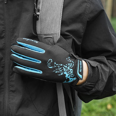Guantes de Ciclismo de Montaña con Dedos Largos, Transpirables y Absorbentes de Impacto