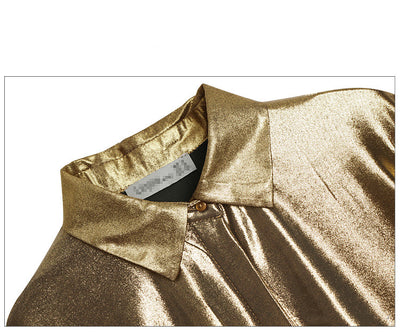Blusa Retro Dorada Suelta de Manga Larga para Primavera y Otoño - Image 9