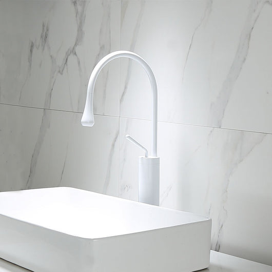 Grifo de Lavabo Giratorio en Cobre Dorado con Diseño Gota de Agua - Image 10