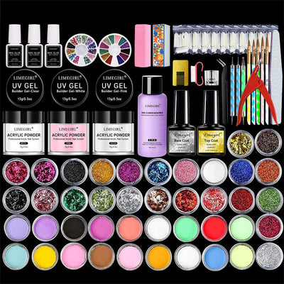 Kit Completo de Polvo Acrílico y Líquido Crystal para Uñas Francesas - 42 Colores con Base Selladora - Image 3