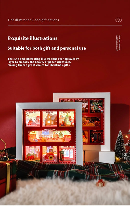 Lámpara de Papel Recortado 3D con Efecto Luz y Sombra - Regalo Navideño Creativo - Image 8