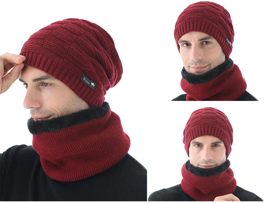 Conjunto de Gorro y Bufanda de Lana Tejida para Hombre - Image 7