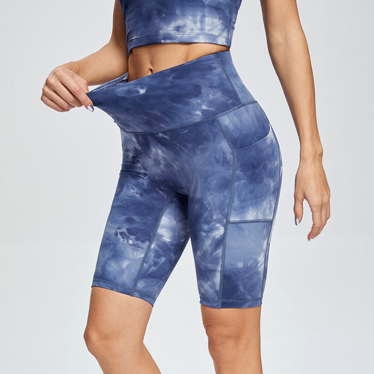 Pantalones Yoga Cintura Alta Tie Dye sin Marcas Incómodas