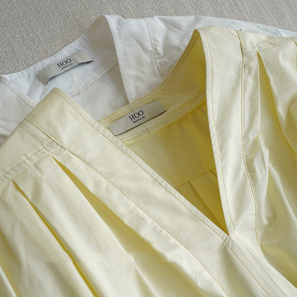 Vestido Camisero Mujer Hombros Caídos Cuello V Mangas Globo