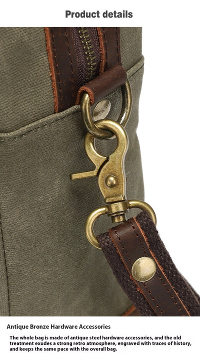 Maletín Vintage de Lona Encerada para Hombre - Image 11