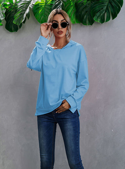 Sudadera con Capucha de Polar Bicolor para Mujer - Estilo Europeo y Americano - Image 10