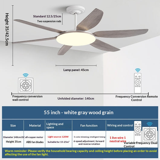 Ventilador de Techo con Luz LED para Sala y Comedor - Image 11
