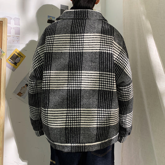 Chaqueta Cuadros Estilo Coreano para Hombre - Image 3