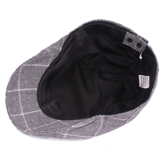 Gorra de Cuadros Estilo College en Algodón para Hombre - Image 21