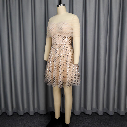 Vestido de Noche Elegante Hombros Descubiertos - Image 2