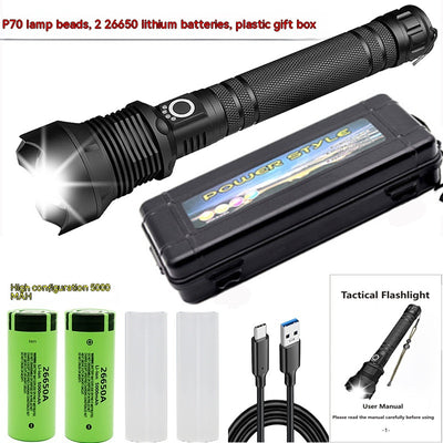 Linterna LED Telescópica XHP70 con Carga USB y Zoom Ajustable - Image 11