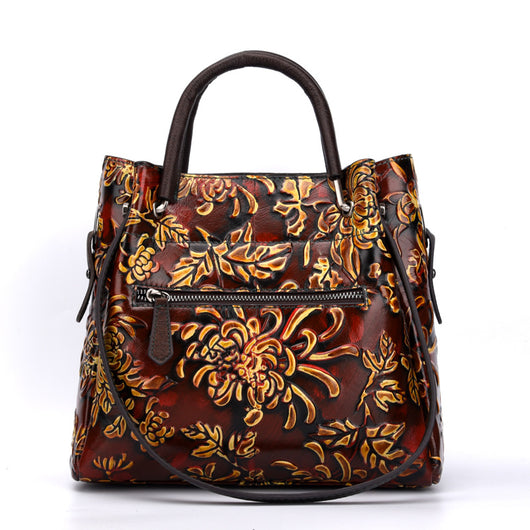 Bolsa Mensajera de Cuero Genuino con Relieve 3D para Mujer - Image 10