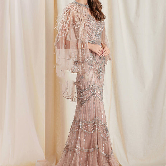 Vestido Sirena Elegante para Dama con Chal - Image 10