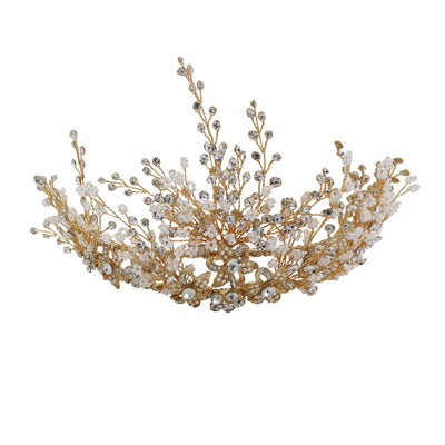 Diadema Nupcial con Perlas de Arroz y Cristales Brillantes - Image 6
