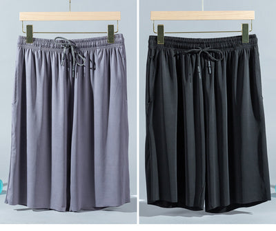 Pantalones Cortos Ice Silk para Hombre - Pijama Veraniego Transpirable de Corte Suelto - Image 18