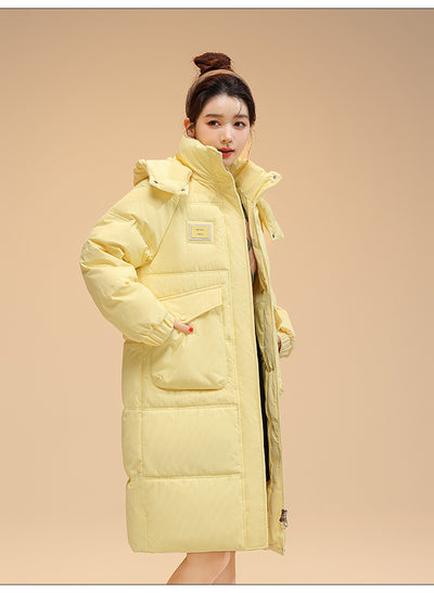 Chaqueta Acolchada Coreana de Algodón con Capucha - Largo Medio - Image 12