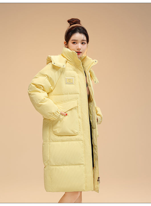 Chaqueta Acolchada Coreana de Algodón con Capucha - Largo Medio - Image 12