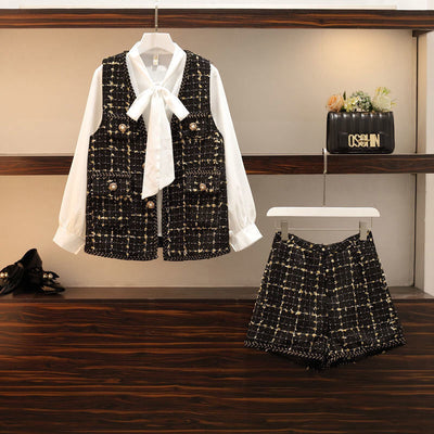 Conjunto de Tres Piezas Chaleco Occidental Delgado para Tallas Grandes - Image 10