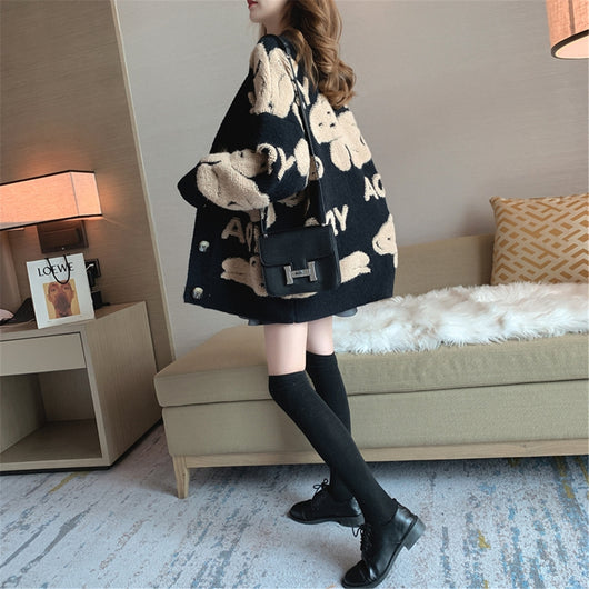 Cardigan Tejido Suelto Coreano para Mujer - Abrigo Grueso Estilo Occidental - Image 9