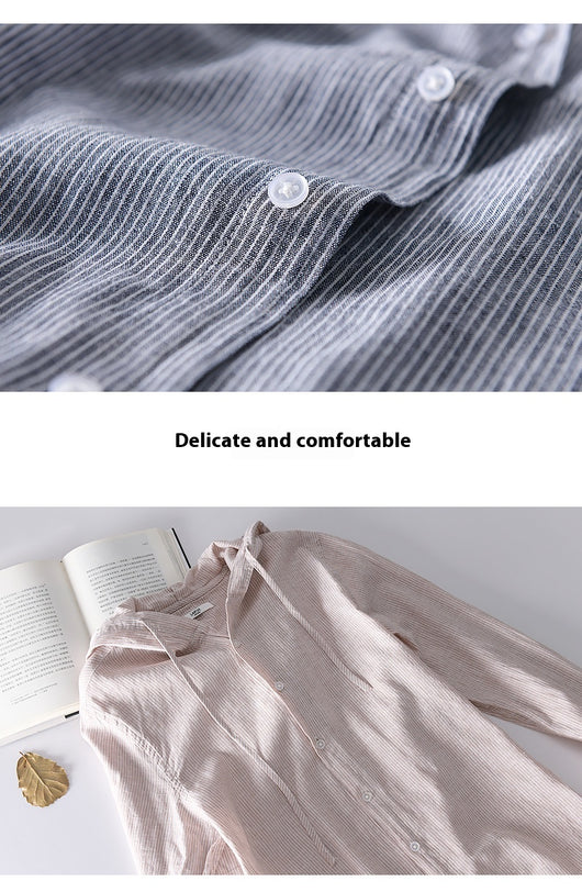 Camisa Casual con Capucha de Algodón y Lino para Hombre - Image 14
