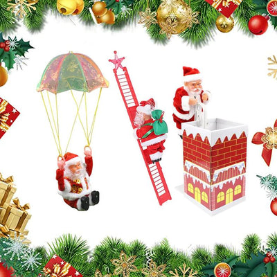 Papá Noel Escalador Eléctrico - Decoración Navideña Animada - Image 11