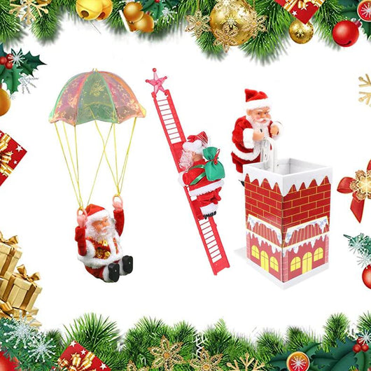 Papá Noel Escalador Eléctrico - Decoración Navideña Animada - Image 11