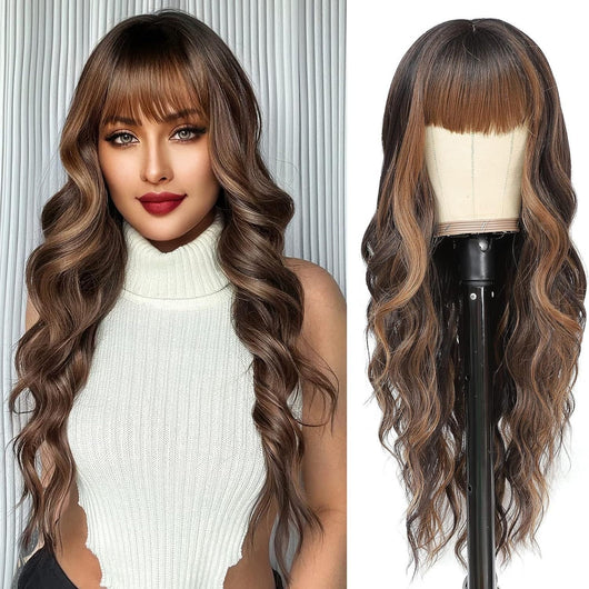 Peluca Larga Rizada con Flequillo Aire Fashion - Image 12