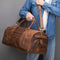 Bolsa de Couro Genuíno Estilo Retrô Vintage - Grande Capacidade