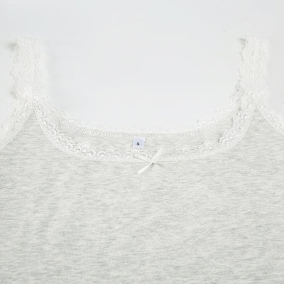 Chaleco Ajustado con Lazo de Encaje Dulce y Picante - Estilo Urbano Cuello en U - Image 29