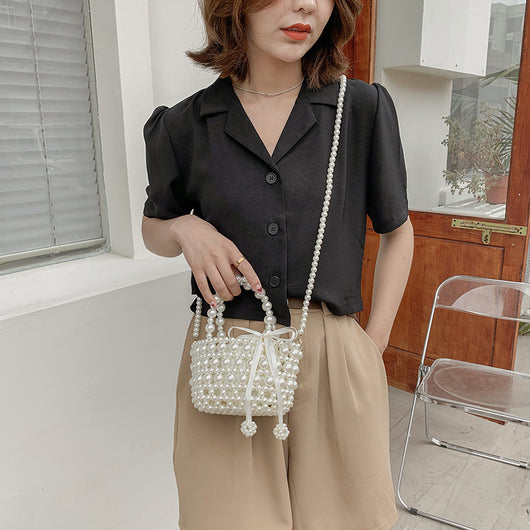 Bolso Mensajero de Perlas con Cadena Elegante para Mujer - Image 3