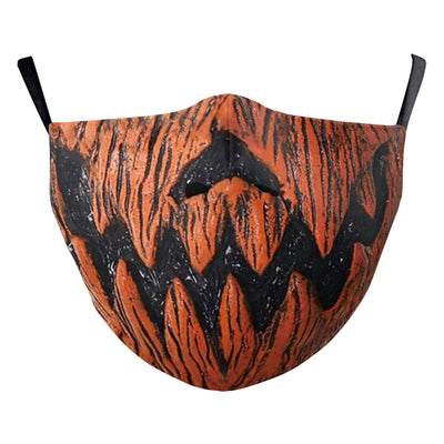 White ear hook dust mask with a black and white clown face design, featuring a wide stitched smile. - Image 12