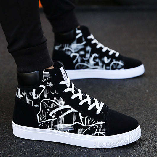 Zapatillas Altas de Lona para Hombre - Estilo Casual con Cordones - Image 14