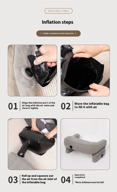 Mesa de Lectura Inflable Plegable con Almohada para Libros - Image 13