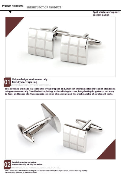 Gemelos Cuadrados de Cuadros para Hombre - Diseño Clásico Francés - Image 13