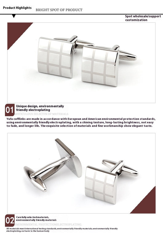 Gemelos Cuadrados de Cuadros para Hombre - Diseño Clásico Francés - Image 13