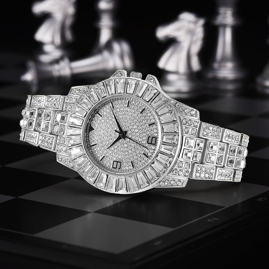 Reloj Hip Hop con Cadena de Diamantes Completos para Mujer - Image 12